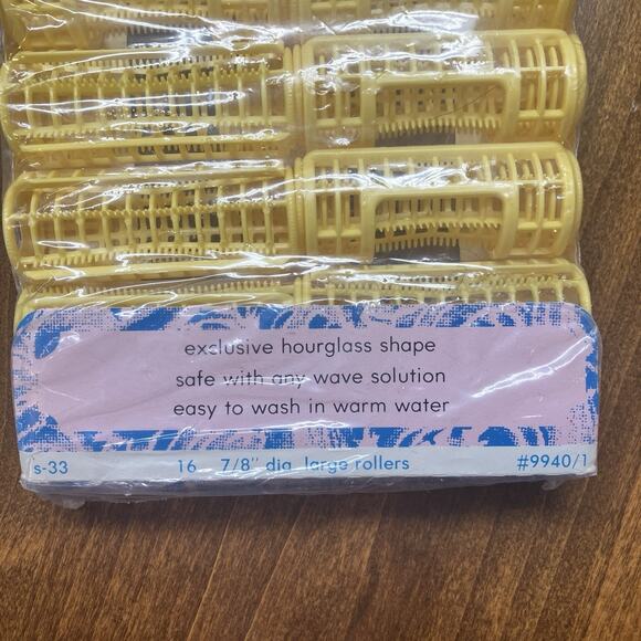 Vintage Tip Top Snap On 7/8” Unbreakable Plastic Hair Rollers - Yellow 16 Count - Picture 7 of 9